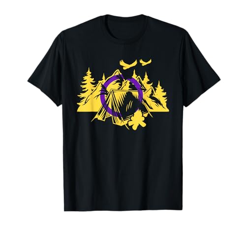 Intersex Camping LGBTQ Pride Flag Schwule Naturliebhaber T-Shirt