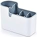 Kingrack Egouttoir à Couverts,Porte Couverts,Fourchette cuillère Organisateur Rack,Baguettes Drain Cage,4 Compartiments,Gris,19.5 x 8.5 x 13.5 cm