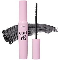 ETUDE Curl Fix Waterproof Mascara, Long-Lasting Curl, Black, 0.27 fl oz | Korean waterproof mascara, Lightweight, vegan, defined black lashes and long-lasting curl without smudging.