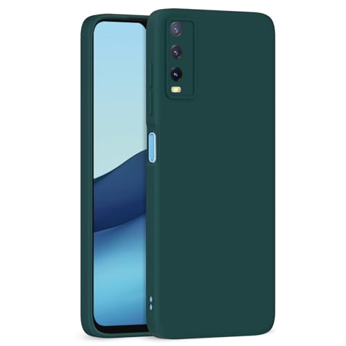Image of Outlouders Back Cover for Vivo Y12s / Y20 / Y20i / Y20G | Camera Protection | Durable Soft Matte Silicone Bumper Case (Green)