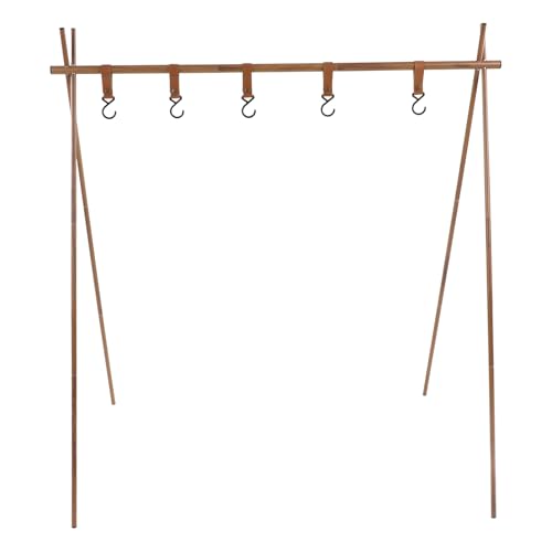 Aluminio ligero de aluminio suspensión de camping colgante para picnic de picnic, espaciado de gancho ajustable, estructura del trípode, para