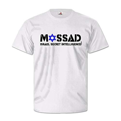 T-shirt Mossad Israel en coton col rond noir pour homme et fan de geopolitique Réf 7216