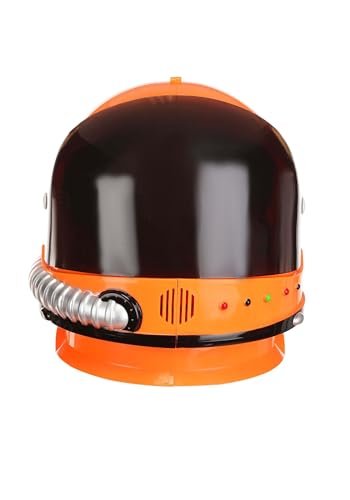 Adult Orange Astronaut Helmet Costume Space Explorer Sci Fi Halloween Cosplay Accessory with Clear Visor Standard