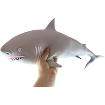 Jumbo 21.5" Shark Squishy Squeeze Stress Ball Soft Fiber Filling - Sensory, Fidget Toy