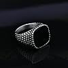 Stainless Steel Black Onyx Signet Ring Fashion Jewelry Nordic Style Men's Accessories #5