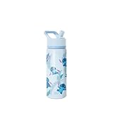 Simple Modern Kids Summit Water Bottle with Straw Lid | Disney Stitch 18oz Stainless Steel Cup Insulated Tumbler for Girls, Boys, School | Tropical Stitch