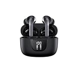 YGMegadar Wireless Bluetooth Earbuds with ENC Noise Cancellation TWS Touch Control Low Latency Stereo Headphones with HD Microphone for Sports Music and Calls (Black)