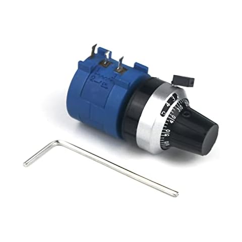 Switian 3590S-2-103L 10kOhm, 10 Speed Rotary Wire Precision Potentiometer, Precision Multi-Gang Wire Potentiometer, Adjustable Resistance Counter Knob Cover
