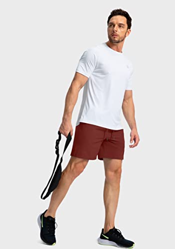 Image of Men's Running Shorts with Zipper Pockets 7 Inch Lightweight Quick Dry Gym Workout Athletic Shorts for Men
