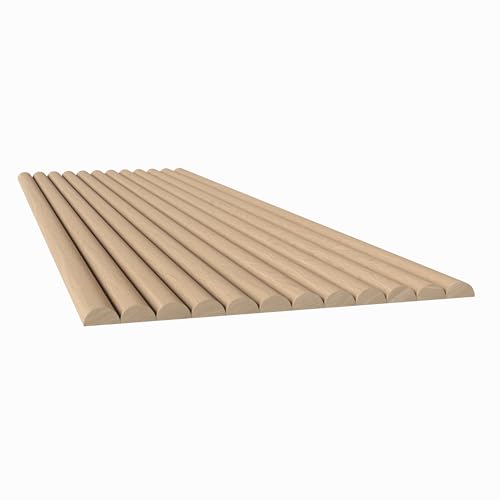Tambour Touch 1' Single Bead Tambour - 12' W x 48' L, White Oak, Flexible Wood Paneling for Walls, Cabinets, and Curved Surfaces