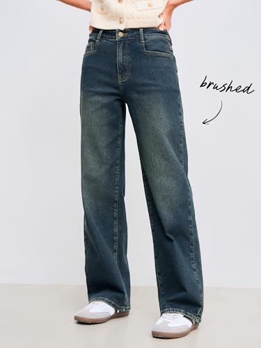 CIDER Low Rise Jeans Straight Leg Denim Pants Trendy Brushed Low Waist Straight Leg Jeans2