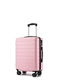 Shavont Handgepäck Koffer 55x40x20 cm Reisekoffer Hartschalenkoffer aus ABS, Leichter Trolley mit 4 Leisen 360° Doppelrollen, Integriertem Schloss, Für Viele Airlines Geeignet (M, Rosa)