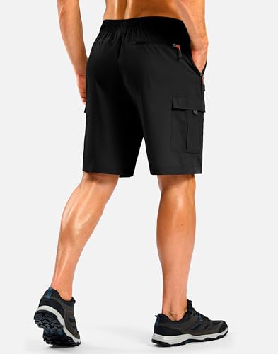 Pudolla Men's Hiking Cargo Shorts with 5 Pockets Lightweight 9" Outdoor Work Casual Shorts for Men Travel Fishing2