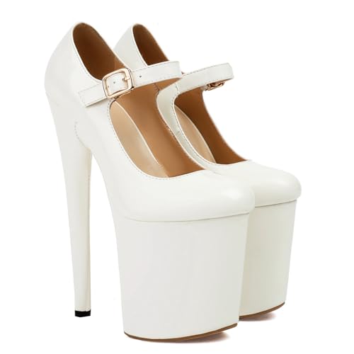Roimaash Women Pole Dance Heels Stiletto High Heels Mary Jane Pumps Platform2