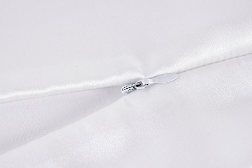 townssilk Both Side 100% 19mm Silk Pillowcase 40x40cm Pillow Case Cushion Cover with Hidden Zipper White - Image 3