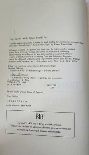 Transformation: The Breakthrough 0688077005 Book Cover