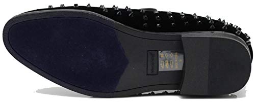 Image of SPK26 Men's Vintage Velvet Rhinestone Designer Dress Loafers Slip On Shoes Classic Tuxedo Dress Shoes