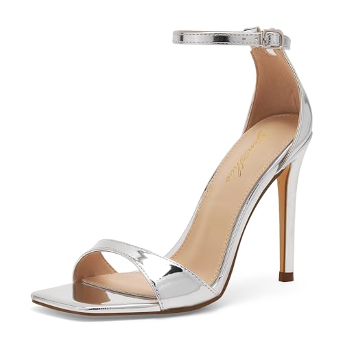 GENSHUO Sandali con Cinturini, Stiletti 11CM