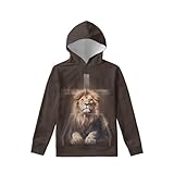 Talayituse Lion Cross Print Hoodies for Girls Boys Teens Kids Clothes Sweatshirts...