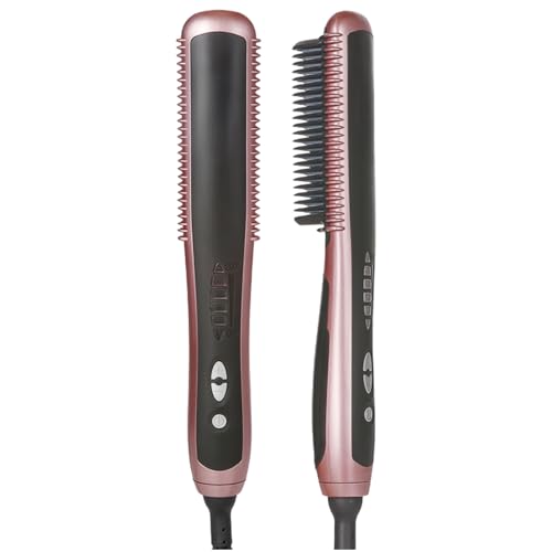 Plancha para el cabello, color rosa, uso dual para rizos y alisado, tecnología turmalina y cerámica miniatura 1