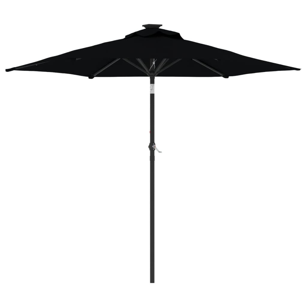SYDE Parasol ogrodowy 225x225x212 cm Czarny stalowy słupek