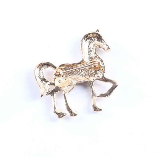 Image of Rhinestone Horse Animal Brooch Pin for Women Girls Men Fashion Crystal Pony Brooches Lapel Pins Cute Dress Accessories Holiday Party Race Jewelry Unisex Gift