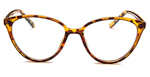 PANGHU Montura Redonda de Retro para Gafas, Unisex, con Cristal Transparente Lentes Montura Gafas