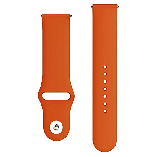 Image of ACM Watch Strap Silicone Belt 22mm compatible with Fossil Gen 5 Carlyle Smartwatch Sports Band Orange