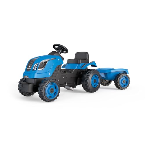 Smoby – Tractor Farmer XL Azul con Remolque Smoby.