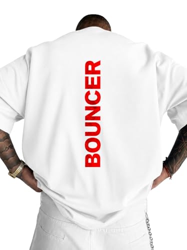 Image of Men's Oversized Round Neck Cotton Printed Gym T-Shirt for Men | Premium Soft Cotton Casual Loose Fit Half Sleeve Plain Tee Shirt