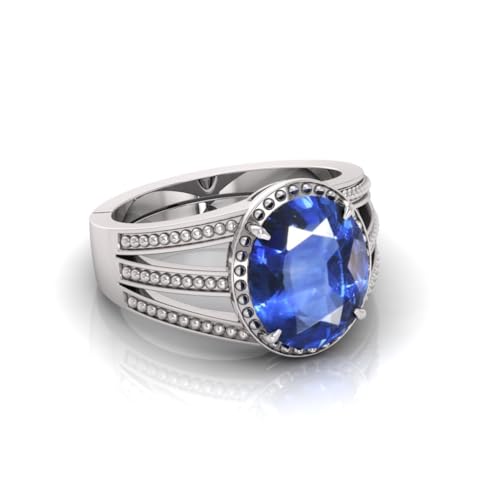 Bague saphir bleu naturel ajustable bague védique pour le quotidien - 4