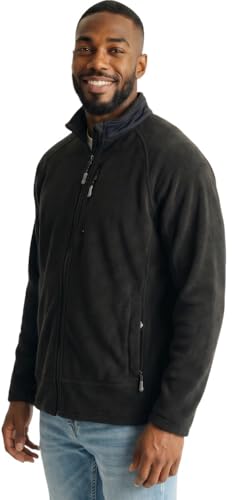 Image of ToBeInStyle Men's Zip Up Long Sleeve High Collar Polar Fleece Jacket