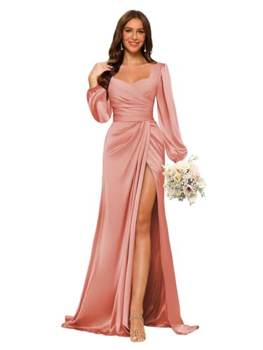 Dessiny Dusty Rose Satin Dress