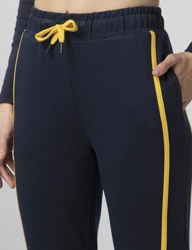 Image of FYLTR Women's Joggers with Side Tape Detailing - Elasticated Waistband | Contrast Drawstring | Elasticated Hem | Trackpants for Women | Winter Joggers for Women