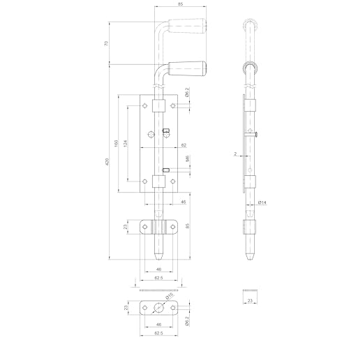 Türriegel Torriegel Bolzenriegel Riegelverschluss (1, Türriegel 420/14 Schwarz)