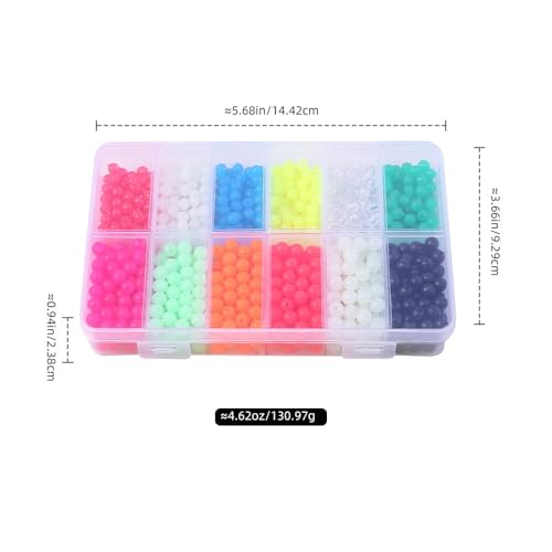 Set 1200 cuentas flotantes plásticas de pescar multicolor miniatura 4
