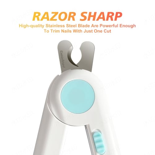 Dog/Cat Nail Clippers with Light - Safe Trimming for Cats & Dogs, Illuminates Quick to Prevent Overcutting, Includes Nail File for Thick Nails - Image 5