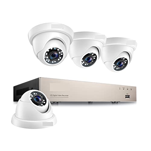 Cámara de seguridad de 8 canales HD-TVI 1080P Sistema de seguridad de video H.265+ Grabadora DVR con 4X HD 2.0MP Cámara CCTV impermeable para interiores y exteriores, sin tarifa mensual (HDD integrado