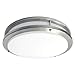 LED Kitchen Ceiling Lights Fixture, Flush Mount, 2 Band, Satin Nickel, 12" Size, 12W Wattage, 4000K Color Tempurature (Pack of 4)