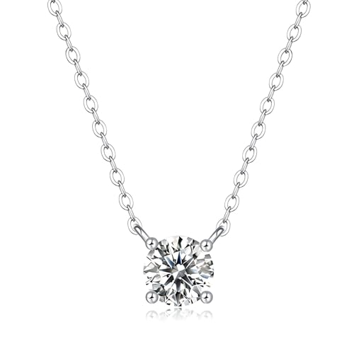Collier double cœur moissanite anti-ternissement argent plaqué or 18K