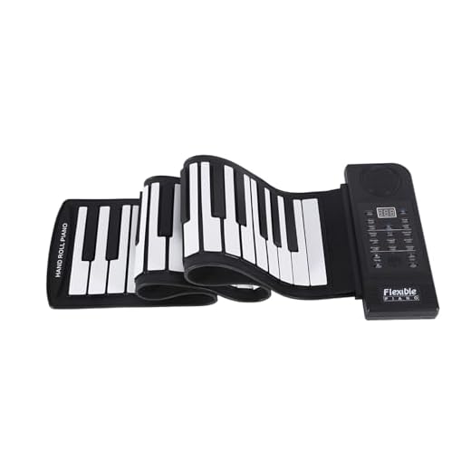 Teclado de Piano Portátil de Enrolar Com 61 Teclas, Piano Dobrável, Silicone Macio, Display Digital Flexível, Teclado Musical, Piano para Crianças, Iniciantes, Crianças