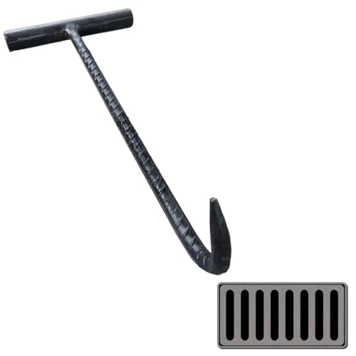 Extractor de tapas de alcantarilla ajustable negro con mango en T de acero duradero 3