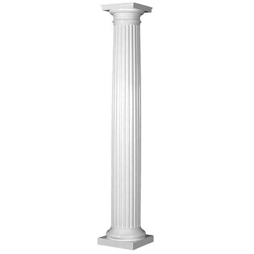 Fiberglass Tapered Fluted Column with Tuscan Capital & Base (6" Bottom Shaft Diameter X 8 feet)