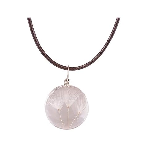 Real Dandelion Dandelion Necklace Real Dandelion Seed, Wish Necklace Nature Jewelery Good Luck Charm Cover