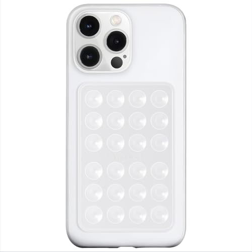 Image of PKYAA Silicone Suction Phone Case Adhesive Mount, Upgraded Super Strong Grip, Durable, Easy to Use, Hands-Free Sticky Phone Holder for Selfies, Tiktok Videos, 2.56 inchx3.94 inch (Translucent)