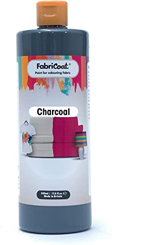 FabriCoat Fabric Paint - Used for Restoring or Changing the Colour of Upholstery, Soft Furnishings, Car Interiors, Clothing, & Footwear. (500ml, Charcoal)
