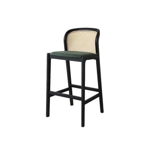 LiQENT-149 Taburetes de Barras Taburete de Bar ratán Madera Maciza, Color Negro, Taburete Comercial, Silla Alta Silla de Bar