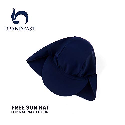 Upandfast Baby/Toddler One Piece Zip Sunsuits With Sun Hat Upf 50+ Sun Protection Infant Beach Swimsuit (Stripe(Ls), 3-6 Months) #TOP2