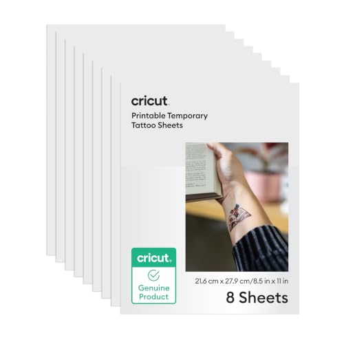 Image of Cricut Temporary Tattoo Paper for Inkjet Printers (8 Sheets, 8.5x11)