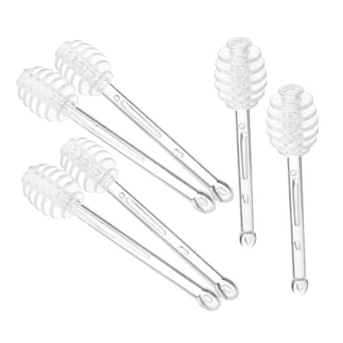 Homoyoyo Varillas para Miel Transparentes 6 Piezas Removedores de Mermelada y Jarabe Cucharas Agitadoras para Mezclar y Dispensar Tarros Utensilios Prácticos para Cocina y Reutilizable